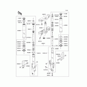 Схема узла: Передняя вилка(b1) для Kawasaki VN1600 VN1600 Mean Streak