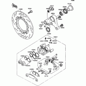 Схема вузла: Задній гальмівний супорт для Kawasaki ZX1100 ZZ-R1100