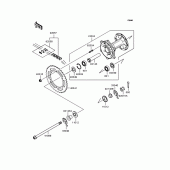 Схема вузла: Заднє колесо & Привідний ланцюг для Kawasaki KL250 KL250 Super Sherpa