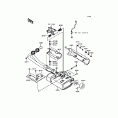 Схема вузла: Вихлопна система для Kawasaki EN650 Vulcan S Café ABS