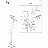 Схема вузла: Передній гальмівний циліндр для Kawasaki BN125 Eliminator