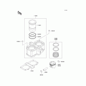 Схема вузла: Циліндр & Поршень для Kawasaki EN500 Vulcan 500 LTD