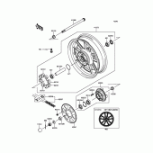 Схема вузла: Заднє колесо & Привідний ланцюг для Kawasaki EN650 Vulcan S ABS