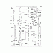 Схема вузла: Передня вилка(1/2)(kx500-e3) для Kawasaki KX500