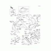 Схема вузла: Cowling(1/2)(zx1100-d2) для Kawasaki ZX1100 Ninja ZX-11