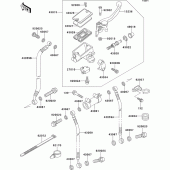 Схема узла: Передний тормозной цилиндр для Kawasaki EX500 EX500