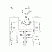 Схема узла: Передняя вилка(1/2) для Kawasaki KX65