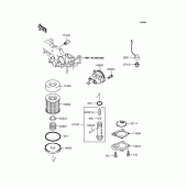 Схема вузла: Масляний насос & Масляний фільтр Kawasaki EX250 ZZR250