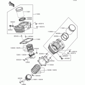 Схема узла: Цилиндр & Поршень для Kawasaki VN1500 VN1500 Classic Tourer