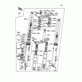 Схема узла: Передняя вилка(1/2) для Kawasaki ZX400 Z400FII