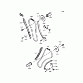 Схема вузла: Розподільний вал & Ланцюг ГРМ & Натягувач для Kawasaki VN900 Vulcan 900 Classic