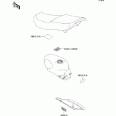 Схема вузла: Інформаційні наклейки для Kawasaki ZX600 ZZ-R600