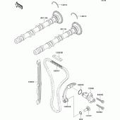 Схема узла: Распредвал & Цепь ГРМ & Натяжитель для Kawasaki ZX750 Ninja ZX-7R