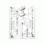 Схема вузла: Вилка передньої осі Kawasaki ZR1000 Z1000 ABS