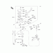 Схема узла: Передний тормозной цилиндр для Kawasaki EJ650 W650