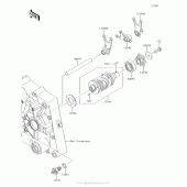 Схема вузла: Gear Change Drum/shift Fork(S) для Kawasaki KLX140 KLX140