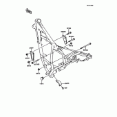 Схема вузла: Кріплення двигуна для Kawasaki KMX125