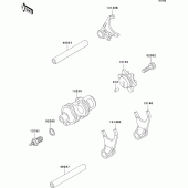 Схема вузла: Gear change drum/shift fork(s) для Kawasaki KL650 KLR650
