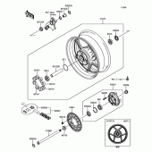 Схема узла: Задняя звезда и хаб для Kawasaki ZX1000 Ninja 1000 ABS