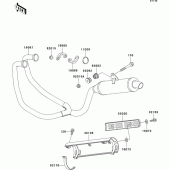 Схема вузла: Вихлопна система для Kawasaki KLE500