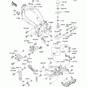 Схема узла: Крепление двигателя для Kawasaki ZX750 Ninja ZX-7R