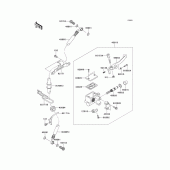 Схема вузла: Передній гальмівний циліндр Kawasaki KL650 KLR650
