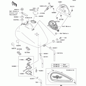 Схема вузла: Паливний бак(1/2)(vn1500-n1h/n2h) для Kawasaki VN1500 VN1500 Classic FI