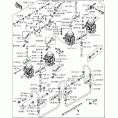 Схема вузла: Карбюратор(1/3)(zx900ce026342-) для Kawasaki ZX900 Ninja ZX-9R