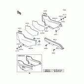 Схема узла: Задние боковые обтекатели & Защита цепи (1/3) для Kawasaki ZX900 GPZ900R