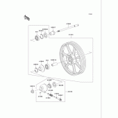 Схема вузла: Front wheel для Kawasaki VN750 Vulcan 750