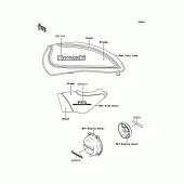Схема вузла: Наклейки (Помаранчевий\Коричневий C6SA) для Kawasaki ZR750 Zephyr