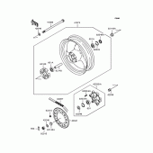 Схема вузла: Заднє колесо & Привідний ланцюг для Kawasaki ZR250 Balius-II