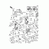 Схема узла: Радиатор для Kawasaki KLX250 KLX250