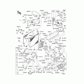 Схема узла: Радиатор (1/3) для Kawasaki ZX1100 GPZ1100