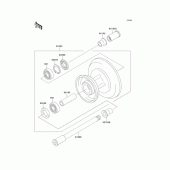 Схема вузла: Ступиця переднього колеса для Kawasaki EJ400 W400
