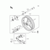 Схема вузла: Ступиця переднього колеса для Kawasaki ZR400 Zephyr X
