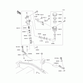 Схема вузла: Задній гальмівний циліндр Kawasaki ZR1000 Z1000