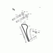 Схема узла: Распредвал\Натяжитель для Kawasaki EX400 Ninja 400R ABS