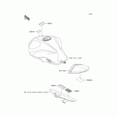 Схема вузла: Інформаційні наклейки для Kawasaki ZR750 Z750R ABS