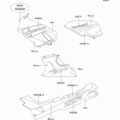Схема вузла: Decal(ebony/red)(zx600-d3) для Kawasaki ZX600 ZZ-R600