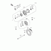 Схема вузла: Ступиця заднього колеса для Kawasaki KL650 KLR650