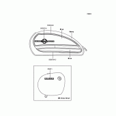 Схема вузла: Наклейки (Евонії/Бру; BJ250-C7) для Kawasaki BJ250 Estrella RS