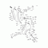 Схема вузла: Розподільний вал & Ланцюг ГРМ & Натягувач для Kawasaki VN1600 Vulcan 1600 Classic