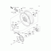 Схема вузла: Заднє колесо & Привідний ланцюг для Kawasaki ZR1000 Z1000