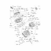 Схема вузла: Головка циліндра для Kawasaki VN1600 Vulcan 1600 Mean Streak