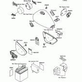 Схема узла: Информационные наклейки (1/2) для Kawasaki VN1500 VN-15 SE