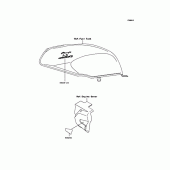 Схема вузла: Наклейки (blue; Black; silver; ZR250-B8) для Kawasaki ZR250 Balius-II