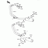 Схема вузла: Вихлопна система для Kawasaki ZX600 Ninja 600R