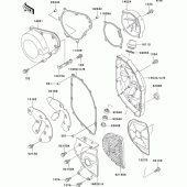 Схема вузла: Engine cover(s) для Kawasaki ZX600 ZZ-R600