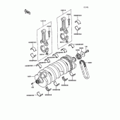 Схема вузла: Колінчастий вал для Kawasaki ZG1000 1000GTR